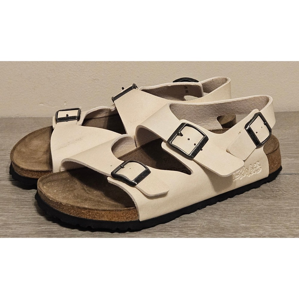 Birkis Birkenstock Sandals Womens 39 / US 8 Milano Triple Strap Buckle Cork